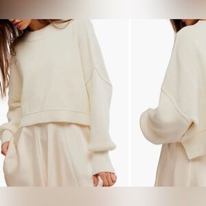 Free People - Sweater in ivory (oversized)